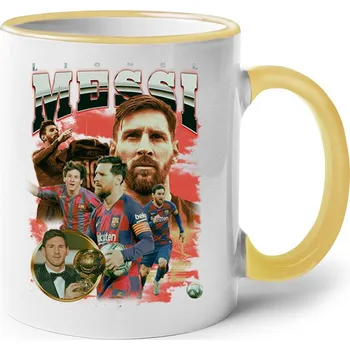 Keramický hrnek Lionel Messi - FC Barcelona, Barva Žlutá, Velikost 330 ml, Canvas Keramický hrnek s barevným uchem Bezvatriko.cz 2658
