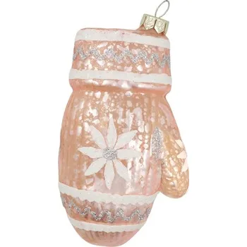 Vánoční ozdoba Vánoční ozdoba rukavice Snowflake růžová
