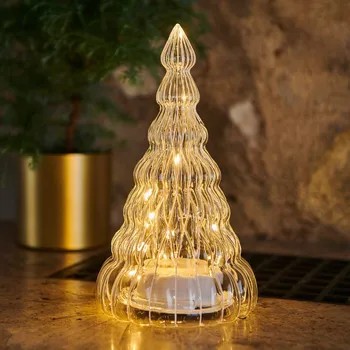 Lampička Sirius LED figurka Lucy, strom ze skla čirá/bílá 23,5cm čirá, bílá 15 x LED - Doprava zdarma