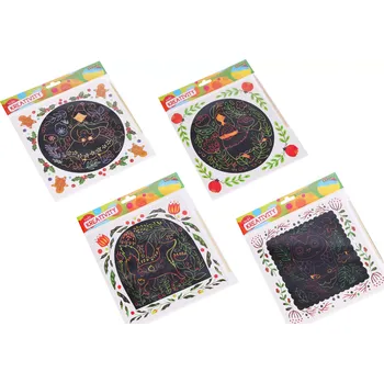 Dřevěná hračka Vyškrabovací obrázek 20x20 cm