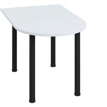 Stolová podnož LJ 28 - 12 přístavba jednací, kovová podnož černá, síla desky 25 mm, široká 1200 mm, bílá