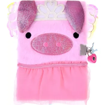 Zápisník Růžový tajný deník se zámkem ve tvaru prasátka