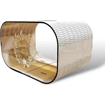 Úložný box JarisWood Dřevěný box na svatební dary průhledný