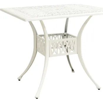 Zahradní stůl Zahradní stůl bílý 90 x 90 x 73 cm litý hliník IM_315590