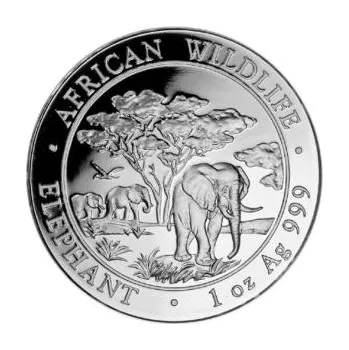 1 unce stříbrná mince Somálsko slon 2012