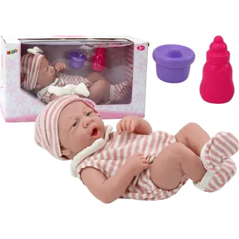 Panenka LEAN Toys Novorozená panenka 32 cm pruhované oblečení