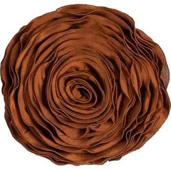Dekorativní polštářek Hnědý kulatý polštář ve tvaru květu Bella - Ø 40 cm
