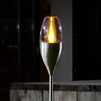 Venkovní osvětlení Lindby LED solární lampa Jari, výška 122 cm, nerezová ocel, čirá - Doprava zdarma