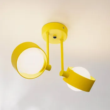 Argon Stropní světlo Mado z oceli, žluté, dvouramenné - Stříška - Ø 10 cm, výška 3 cm žlutý 2 x 6 W LED - Doprava zdarma
