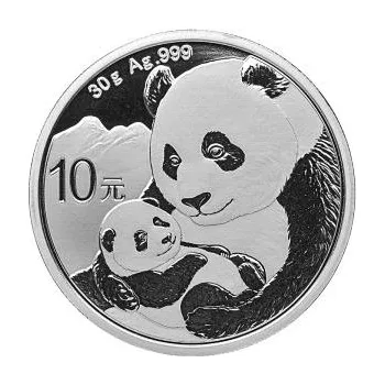30 gramů stříbrná mince China Panda 2019