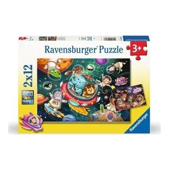 Puzzle RAVENSBURGER Puzzle Zvířátka ve vesmíru 2x12 dílků