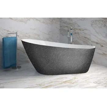 Vana Volně stojící vana MELODY Glam - grafitová - GLAM 03 - grafitová, Chrom, 170 × 80 cm (VANMELODY170G3) HOPA