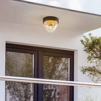 Euluna Stropní světlo Nook s čirým stínidlem na lampu, černé/zlaté černá, zlatá, čirá 1 x 10 W LED - Doprava zdarma