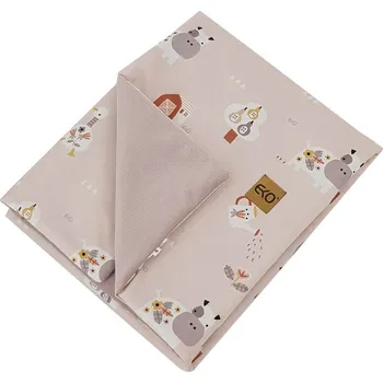 Dětská deka EKO Bavlněná deka s podšívkou VELVET My farm Powder pink 100x80 cm 40x33x5 růžová
