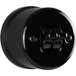 Elhard Nástěnný keramický vypínač s páčkou č.5b, černý