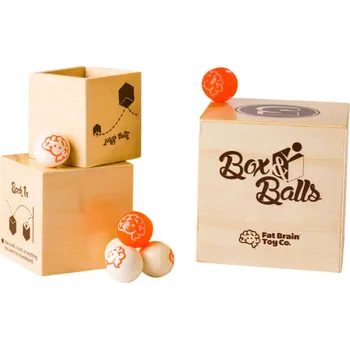 Dřevěná hračka Fat Brain Bedýnky s míčky hra 14,5 x 14,5 cm