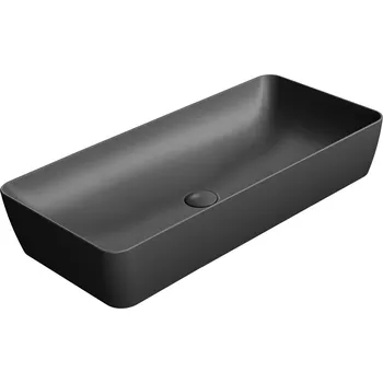 NUBES keramické umyvadlo na desku 80x40cm, černá mat