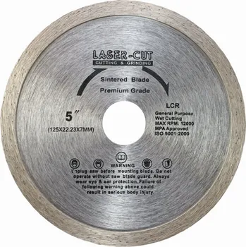 Řezný kotouč LASER CUT L00102 - Diamantový kotouč celoobvodový 125 x 22,23 x 7mm LCR