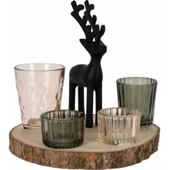 Bytová dekorace Mediabox Dekorativní set pro myslivce na čajové svíčky s jelenem