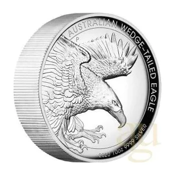 10 uncí stříbrná mince Austrálie Wedge Tailed Eagle 2020 High Relief - leštěná deska