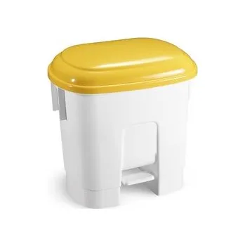 Podlahový mycí stroj Koš na odpad Derby, 30 l, nášlapný, bílý/žluté víko