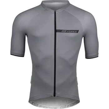 cyklistický dres Dres Force CHARM kr. rukáv, šedý M