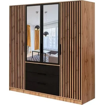 Šatní skříň ArtStol Šatní skříň BALI LUX D4 | dub wotan/černá