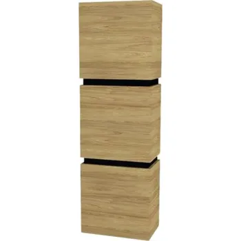 Koupelnový nábytek Koupelnová závěsná skříňka Devo Viva 2.0 levá ořechovec přírodní 40 x 12,7 x 26 cm VV2-S3DL40x26-P71