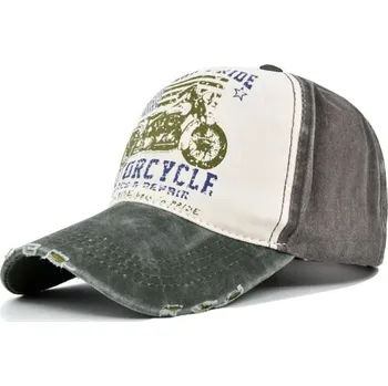 Kšiltovka Baseballová kšiltovka s motorkářským motivem | čepice s kšiltem - vojenská zelená