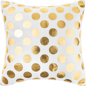 Povlečení VELVETOVÝ DEKORAČNÍ POVLEK NA POLŠTÁŘ 45X45 DOTS BÍLÁ+Z