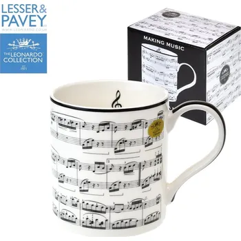 Lesser & Pavey Ltd, England Leonardo - Porcelánový hudební Hrnek Noty - 300 ml
