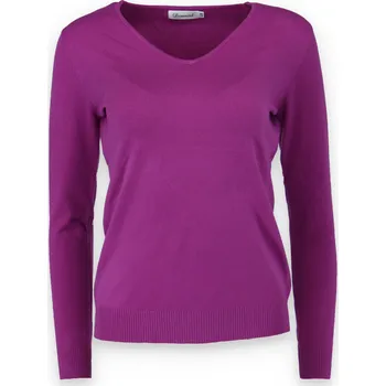 Dámský svetr Svetřík s výstřihem "V" Damod 01253-1barva: fialová, velikost: S/M