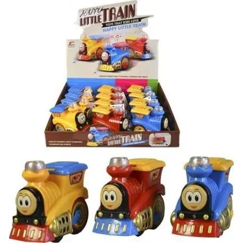 Vláček a vláčkodráha Lokomotiva na setrvačnik, na baterie se světlem a zvukem, 9 cm