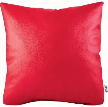 Dekorativní polštářek Polštář červený ekokůže EMI: Polštář 40x40 cm