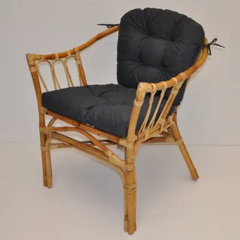 Křeslo Ratanové křeslo s polstrem - tmavě šedý melír - Ratanové křeslo s polstrem - tmavě šedý melír ( šhv=65x67x77cm)