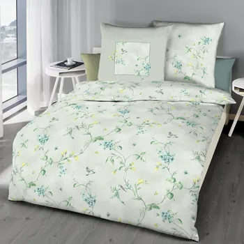 Povlečení Kaeppel | Makosaténové povlečení Birdy zelenkavé, 140x200, 70x90