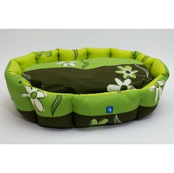 Pelíšek pro psa PROFIZOO Pelech Living 75 zelená kytka (bav)