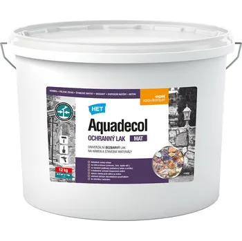 Lak na dřevo HET Aquadecol OCHRANNÝ LAK akrylátový bezbarvý lak na kámen a stavební materiály 12 kg Matný