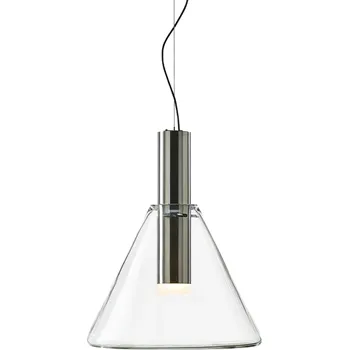 Luxusní závěsné svítidlo Bomma Phenomena, cone Barva skla: Čirá, Barva montury: Stříbrná