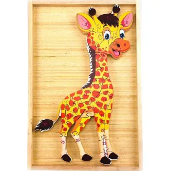 Puzzle Dřevěné vzdělávací puzzle - Žirafa