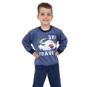 Dětská móda Chlapecké dlouhé pyžamo Cornette 267/158 Ski 158/164 Modrá