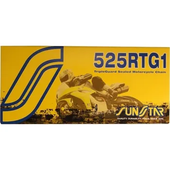 Řetězová sada pro motocykl řetěz 525RTG1, SUNSTAR (x-kroužek, barva zlatá, 94 článků)