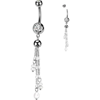 Piercing Visací piercing do pupíku s perličkami