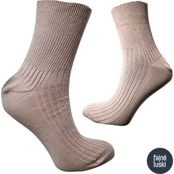 Pánské ponožky Ponožky 100% bavlna ČESKÁ VÝROBA jemný lem žebrované 39 béžová