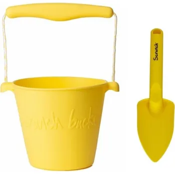 Hra na zahradu SCRUNCH Set Kyblík a Lopatka Pastel Yellow