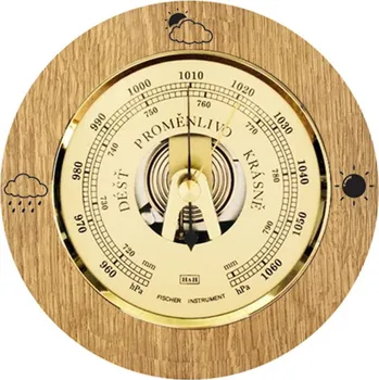 Barometr KUBRi 0201 - špičkový barometr na masivní dubové podložce
