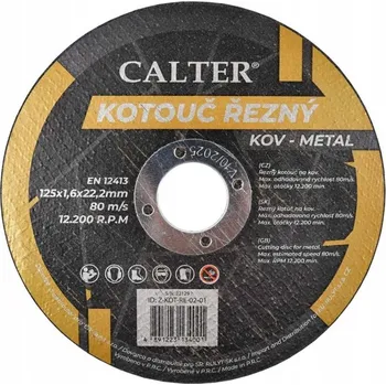 Řezný kotouč Řezný kotouč CALTER, 125 x 1,6 x 22,2 mm