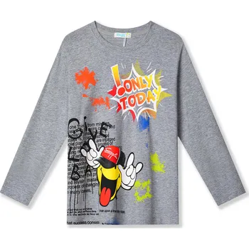 Chlapecké tričko - KUGO HC9312, šedý melír Barva: Šedá, Velikost: 116