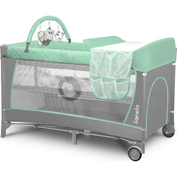 LIONELO Cestovní postýlka Flower Turquoise