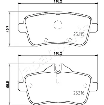 Brzdová destička Sada brzdových destiček, kotoučová brzda, , JAPANPARTS, PP-0516AF